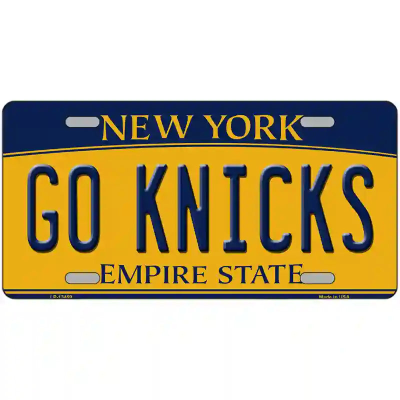 Go Knicks Novelty Metal License Plate Tag 24" x 12" (LLP)