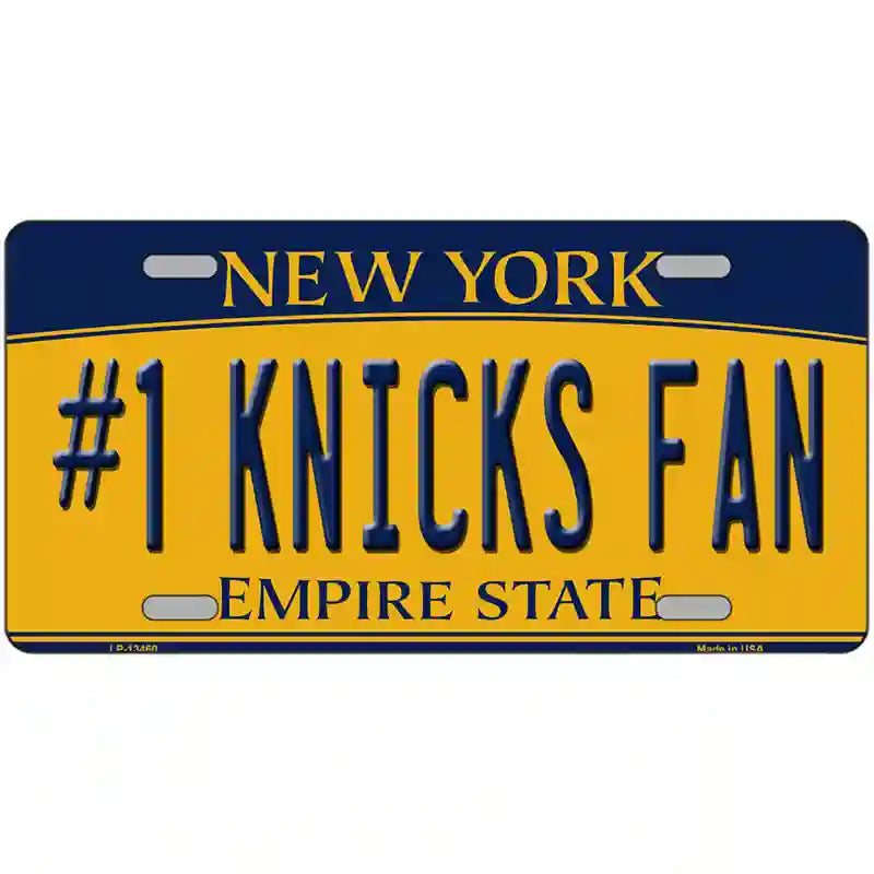 Number 1 Knicks Fan Novelty Metal License Plate Tag 24" x 12" (LLP)