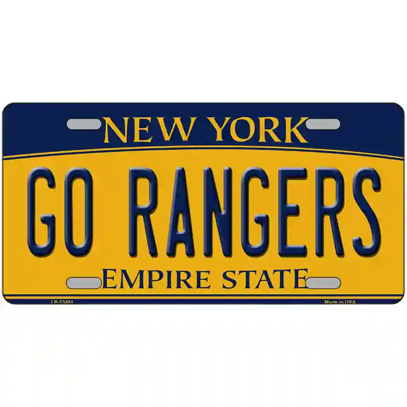 Go Rangers Novelty Metal License Plate Tag 24" x 12" (LLP)