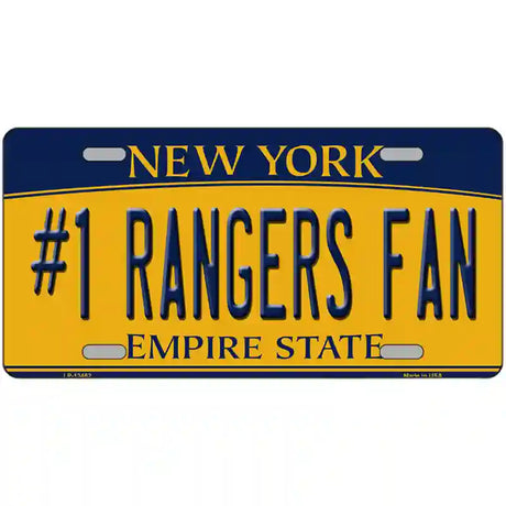 Number 1 Rangers Fan Novelty Metal License Plate Tag 24" x 12" (LLP)