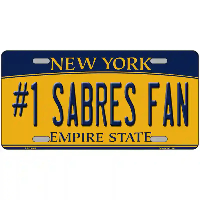 Number 1 Sabres Fan Novelty Metal License Plate Tag 24" x 12" (LLP)