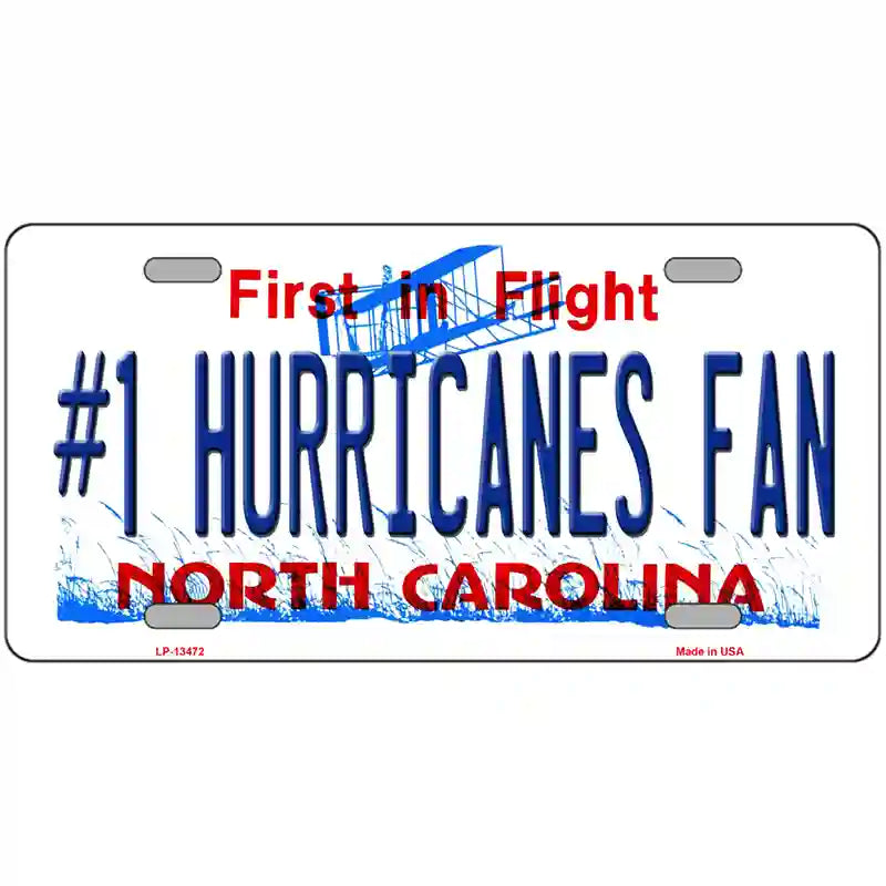 Number 1 Hurricanes Fan Novelty Metal License Plate Tag 24" x 12" (LLP)