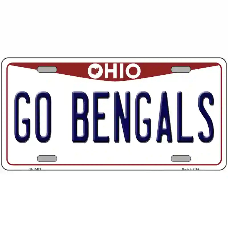 Go Bengals Novelty Metal License Plate Tag 24" x 12" (LLP)