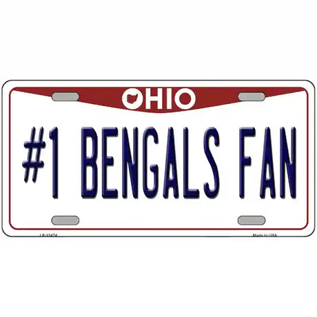 Number 1 Bengals Fan Novelty Metal License Plate Tag 24" x 12" (LLP)