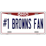 Number 1 Browns Fan Novelty Metal License Plate Tag 24" x 12" (LLP)