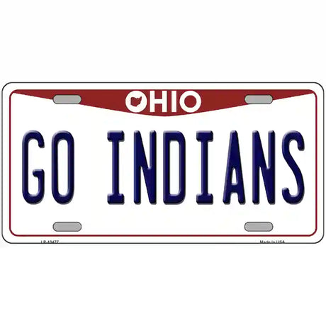 Go Indians Novelty Metal License Plate Tag 24" x 12" (LLP)