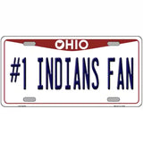 Number 1 Indians Fan Novelty Metal License Plate Tag 24" x 12" (LLP)