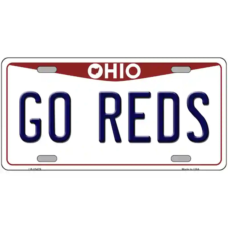 Go Reds Novelty Metal License Plate Tag 24" x 12" (LLP)