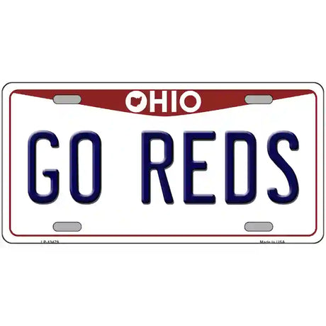 Go Reds Novelty Metal License Plate Tag 24" x 12" (LLP)