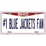 Number 1 Blue Jackets Fan Novelty Metal License Plate Tag 24" x 12" (LLP)