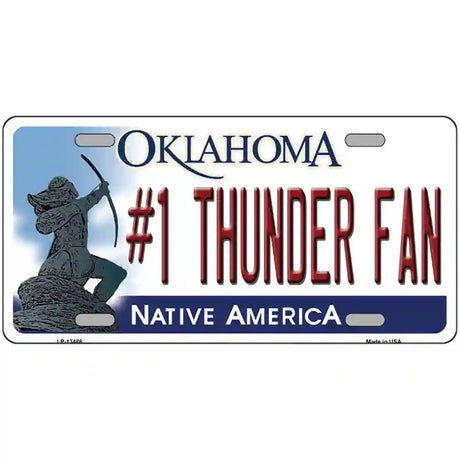 Number 1 Thunder Fan Novelty Metal License Plate Tag 24" x 12" (LLP)