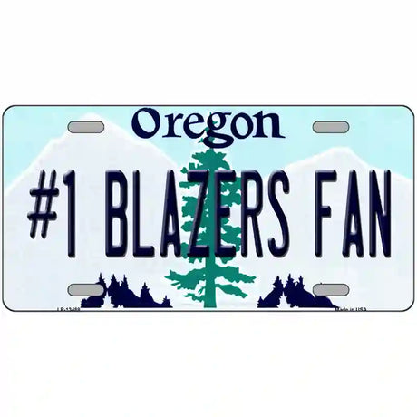 Number 1 Blazers Fan Novelty Metal License Plate Tag 24" x 12" (LLP)