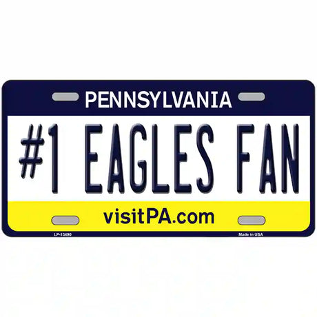 Number 1 Eagles Fan Novelty Metal License Plate Tag 24" x 12" (LLP)