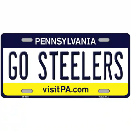 Go Steelers Novelty Metal License Plate Tag 24" x 12" (LLP)