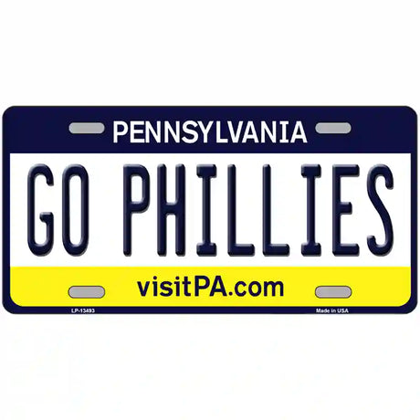 Go Phillies Novelty Metal License Plate Tag 24" x 12" (LLP)