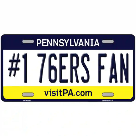 Number 1 76ers Fan Novelty Metal License Plate Tag 24" x 12" (LLP)