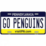 Go Penguins Novelty Metal License Plate Tag 24" x 12" (LLP)