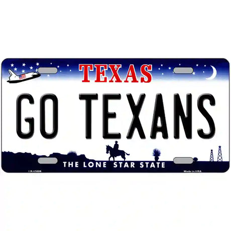 Go Texans Novelty Metal License Plate Tag 24" x 12" (LLP)