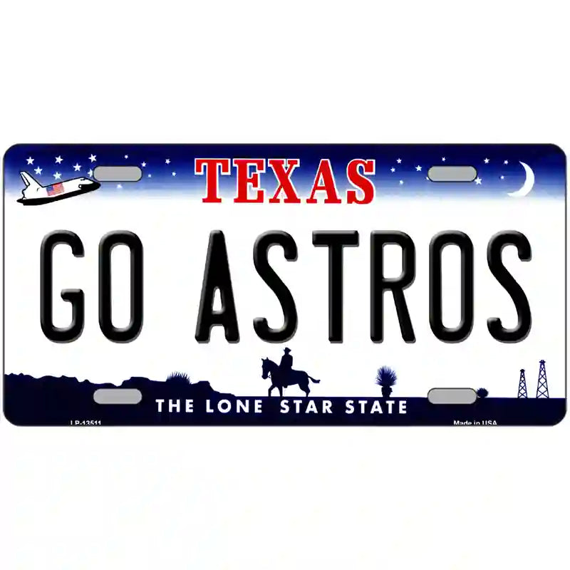 Go Astros Novelty Metal License Plate Tag 24" x 12" (LLP)