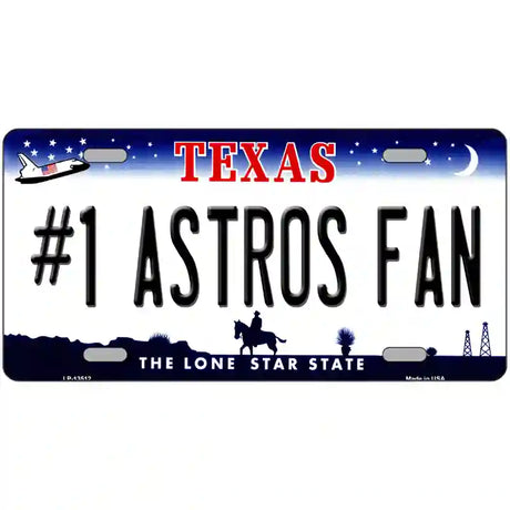 Number 1 Astros Fan Novelty Metal License Plate Tag 24" x 12" (LLP)