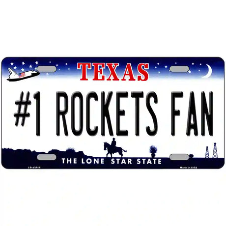 Number 1 Rockets Fan Novelty Metal License Plate Tag 24" x 12" (LLP)