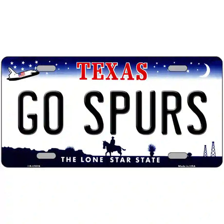 Go Spurs Novelty Metal License Plate Tag 24" x 12" (LLP)