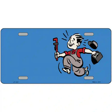 Plumber Offset Novelty Metal License Plate 24" x 12" (LLP)