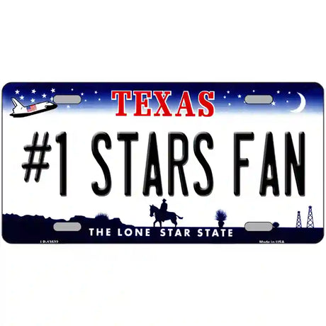 Number 1 Stars Fan Novelty Metal License Plate Tag 24" x 12" (LLP)