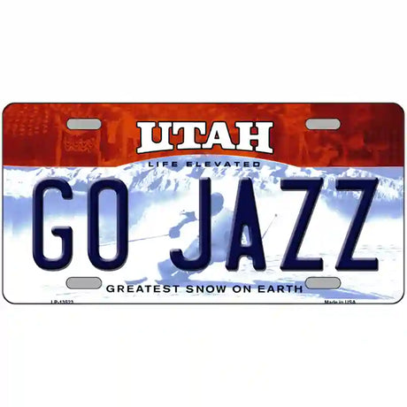 Go Jazz Novelty Metal License Plate Tag 24" x 12" (LLP)