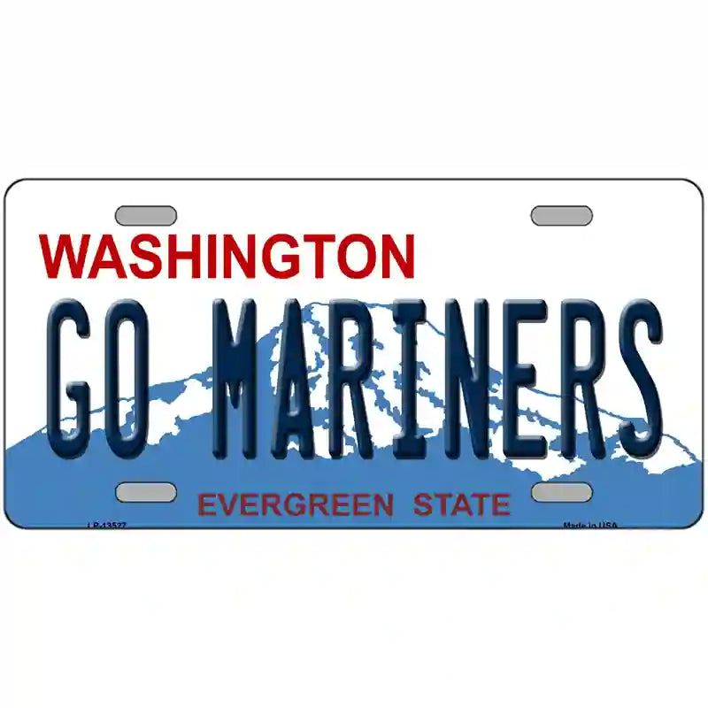 Go Mariners Novelty Metal License Plate Tag 24" x 12" (LLP)