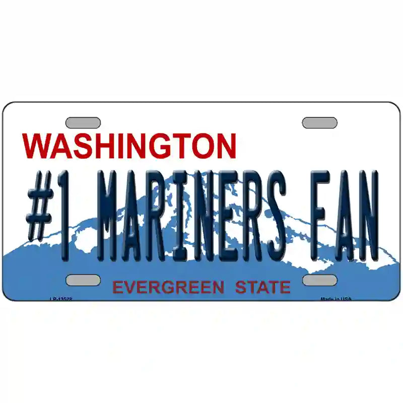 Number 1 Mariners Fan Novelty Metal License Plate Tag 24" x 12" (LLP)