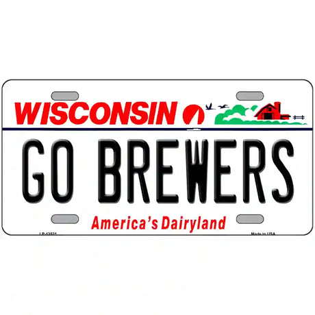 Go Brewers Novelty Metal License Plate Tag 24" x 12" (LLP)