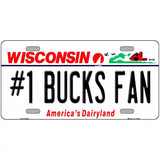 Number 1 Bucks Fan Novelty Metal License Plate Tag 24" x 12" (LLP)