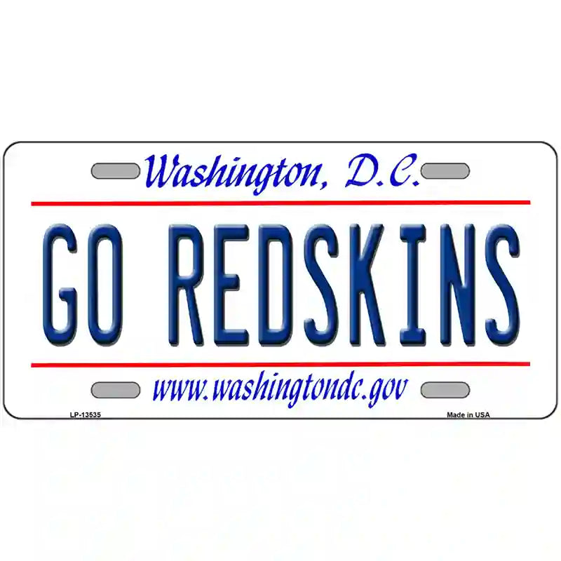 Go Redskins Novelty Metal License Plate Tag 24" x 12" (LLP)