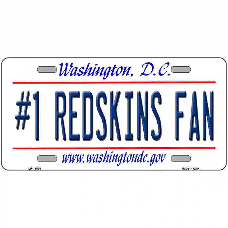 Number 1 Redskins Fan Novelty Metal License Plate Tag 24" x 12" (LLP)