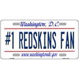 Number 1 Redskins Fan Novelty Metal License Plate Tag 24" x 12" (LLP)