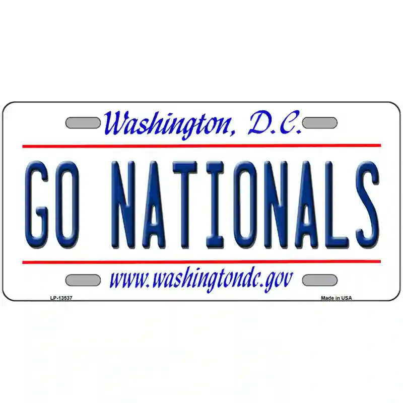 Go Nationals Novelty Metal License Plate Tag 24" x 12" (LLP)