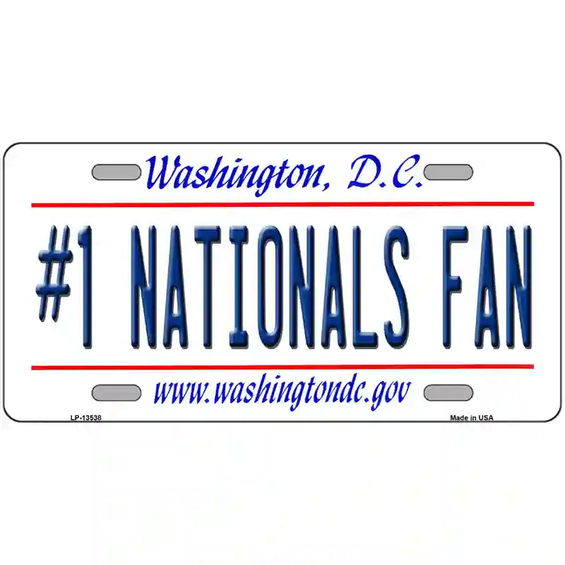 Number 1 Nationals Fan Novelty Metal License Plate Tag 24" x 12" (LLP)