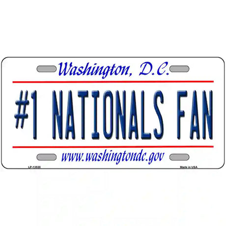 Number 1 Nationals Fan Novelty Metal License Plate Tag 24" x 12" (LLP)