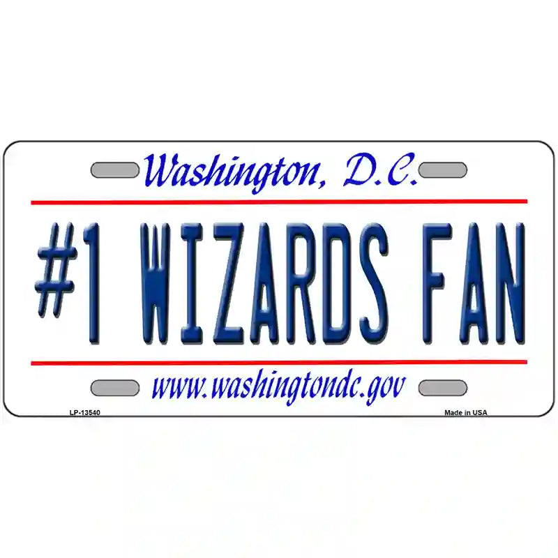 Number 1 Wizards Fan Novelty Metal License Plate Tag 24" x 12" (LLP)