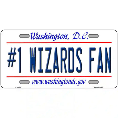 Number 1 Wizards Fan Novelty Metal License Plate Tag 24" x 12" (LLP)