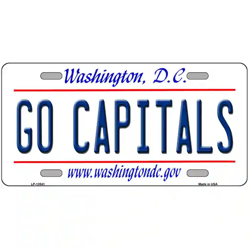 Go Capitals Novelty Metal License Plate Tag 24" x 12" (LLP)