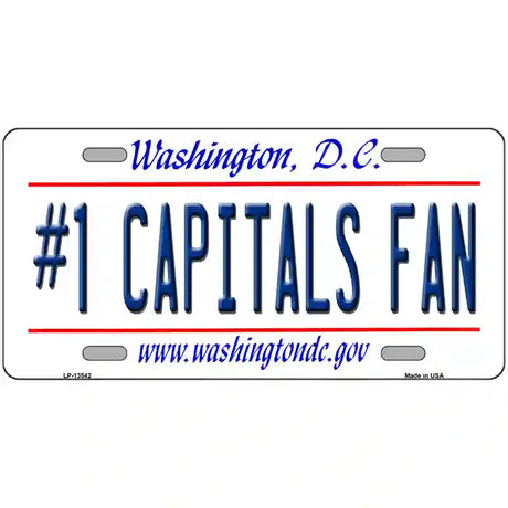 Number 1 Capitals Fan Novelty Metal License Plate Tag 24" x 12" (LLP)