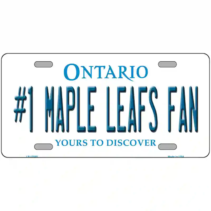 Number 1 Maple Leafs Fan Novelty Metal License Plate Tag 24" x 12" (LLP)