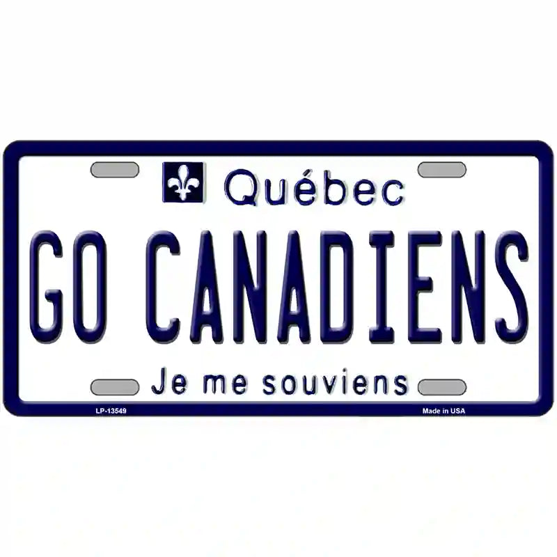 Go Canadiens Novelty Metal License Plate Tag 24" x 12" (LLP)