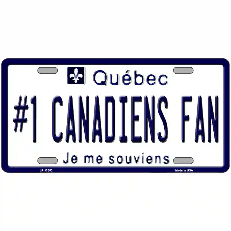 Number 1 Canadiens Fan Novelty Metal License Plate Tag 24" x 12" (LLP)