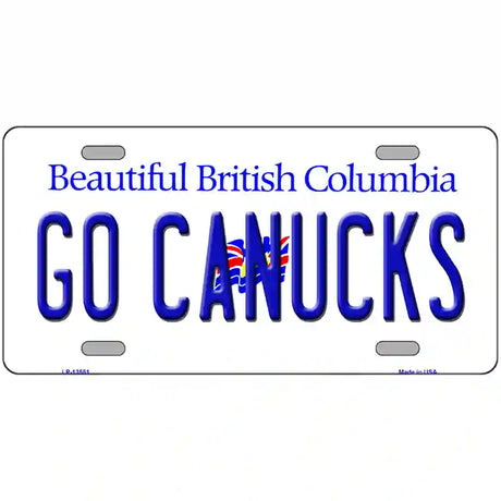 Go Canucks Novelty Metal License Plate Tag 24" x 12" (LLP)