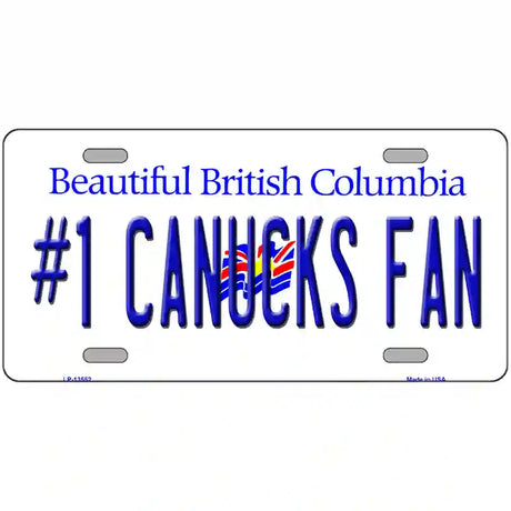 Number 1 Canucks Fan Novelty Metal License Plate Tag 24" x 12" (LLP)