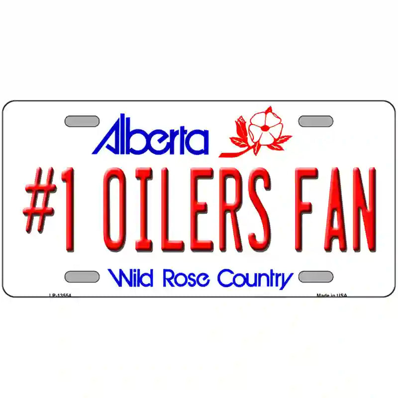 Number 1 Oilers Fan Novelty Metal License Plate Tag 24" x 12" (LLP)