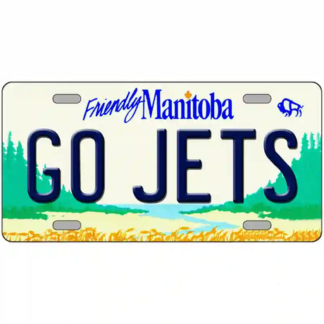 Go Jets Manitoba Novelty Metal License Plate Tag 24" x 12" (LLP)